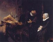 REMBRANDT Harmenszoon van Rijn Double Portrait of Cornelis Claesz.Anslo and His Wife,Aeltje Gerritsdr Schouten painting